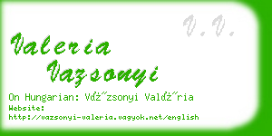 valeria vazsonyi business card